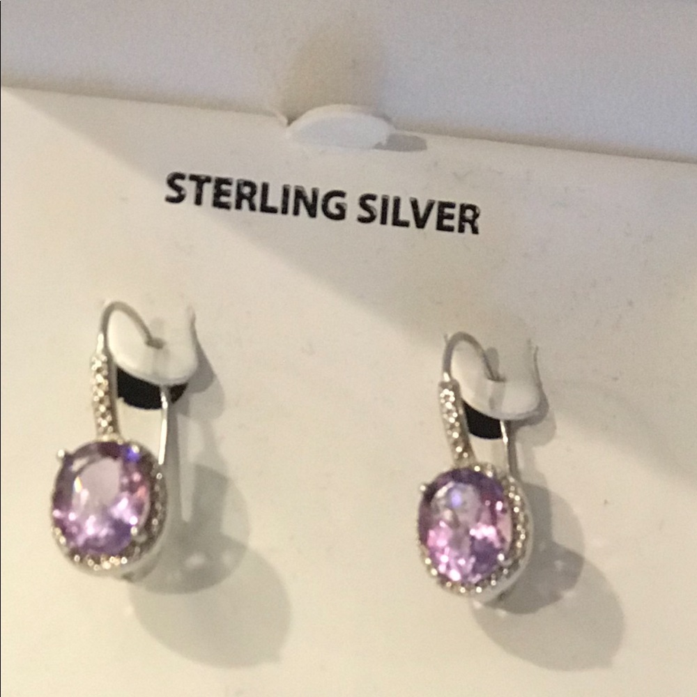 Amethyst & Diamond earrings